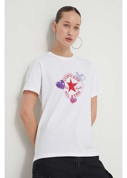 Converse t-shirt bawełniany damski kolor biały ze sklepu ANSWEAR.com w kategorii Bluzki damskie - zdjęcie 169887508