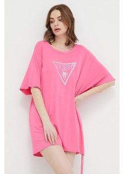 Guess t-shirt damski kolor różowy E4GI00 K68D2 ze sklepu ANSWEAR.com w kategorii Bluzki damskie - zdjęcie 169887538