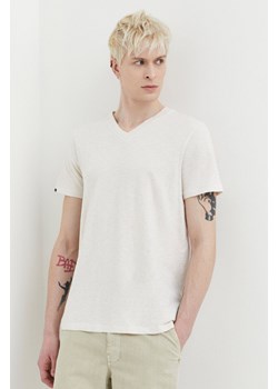 Superdry t-shirt bawełniany męski kolor beżowy melanżowy ze sklepu ANSWEAR.com w kategorii T-shirty męskie - zdjęcie 169887617