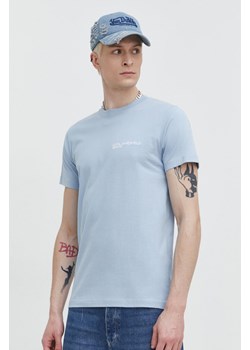 Karl Lagerfeld Jeans t-shirt bawełniany męski kolor niebieski z aplikacją ze sklepu ANSWEAR.com w kategorii T-shirty męskie - zdjęcie 169887648
