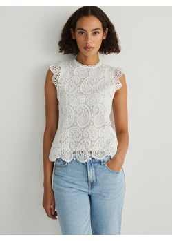 Reserved - Koronkowa bluzka - biały ze sklepu Reserved w kategorii Bluzki damskie - zdjęcie 169888707