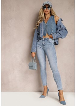 Niebieskie Jeansy Skinny z Efektem Push Up Morwine ze sklepu Renee odzież w kategorii Jeansy damskie - zdjęcie 169892188