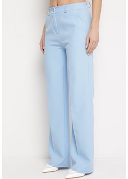 Niebieskie Spodnie Garniturowe z Wyższym Stanem i Kieszeniami Zeprra ze sklepu Born2be Odzież w kategorii Spodnie damskie - zdjęcie 169893298