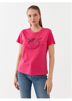 Pinko T-Shirt Quentin 100535 A15D Różowy Regular Fit ze sklepu MODIVO w kategorii Bluzki damskie - zdjęcie 169895495