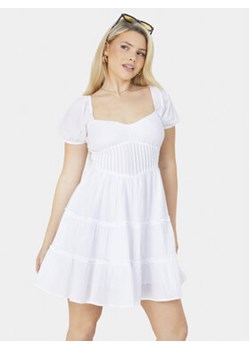 Brave Soul Sukienka letnia LDRW-654BELINDAW Biały Straight Fit ze sklepu MODIVO w kategorii Sukienki - zdjęcie 169896375