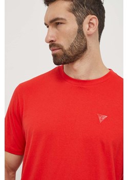 Guess t-shirt bawełniany męski kolor czerwony z aplikacją F3GI00 K8HM0 ze sklepu ANSWEAR.com w kategorii T-shirty męskie - zdjęcie 169903879
