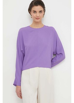 Sisley bluzka damska kolor fioletowy gładka ze sklepu ANSWEAR.com w kategorii Bluzki damskie - zdjęcie 169904106