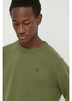 G-Star Raw sweter z domieszką wełny męski kolor zielony lekki ze sklepu ANSWEAR.com w kategorii Swetry męskie - zdjęcie 169904236