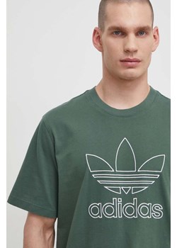 adidas Originals t-shirt bawełniany Trefoil Tee męski kolor zielony z aplikacją IR7993 ze sklepu ANSWEAR.com w kategorii T-shirty męskie - zdjęcie 169904356