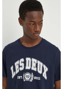 Les Deux t-shirt bawełniany męski kolor granatowy z nadrukiem LDM101166 ze sklepu ANSWEAR.com w kategorii T-shirty męskie - zdjęcie 169904376