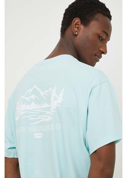 Levi&apos;s t-shirt bawełniany męski kolor turkusowy z aplikacją ze sklepu ANSWEAR.com w kategorii T-shirty męskie - zdjęcie 169904489
