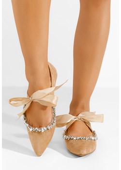 Camelowe baleriny w szpic Lucille ze sklepu Zapatos w kategorii Balerinki - zdjęcie 169905318
