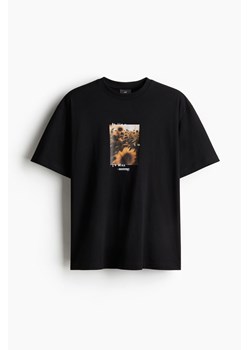 H & M - T-shirt z nadrukiem Loose Fit - Czarny ze sklepu H&M w kategorii Bluzki damskie - zdjęcie 169907658