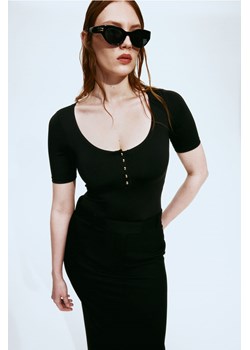 H & M - Body thong z guzikami - Czarny ze sklepu H&M w kategorii Bluzki damskie - zdjęcie 169907677