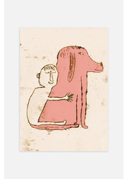 H & M - Dog And Cuddle Plakat - Różowy ze sklepu H&M w kategorii Dekoracje ścienne - zdjęcie 169907905