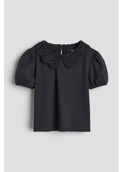 H & M - Dżersejowy top z kołnierzykiem - Szary ze sklepu H&M w kategorii Bluzki dziewczęce - zdjęcie 169908156