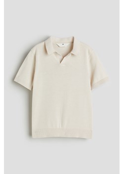 H & M - Dzianinowy top polo - Beżowy ze sklepu H&M w kategorii T-shirty chłopięce - zdjęcie 169908397