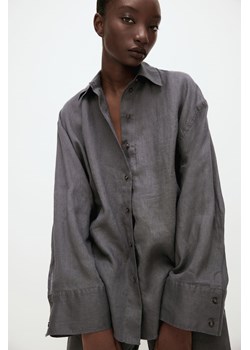 H & M - Lniana koszula oversize - Szary ze sklepu H&M w kategorii Koszule damskie - zdjęcie 169909015