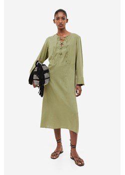 H & M - Sukienka ze sznurowaniem - Zielony ze sklepu H&M w kategorii Sukienki - zdjęcie 169909029