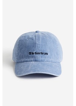 H & M - Bawełniana czapka z daszkiem i haftowanym motywem - Niebieski ze sklepu H&M w kategorii Czapki z daszkiem męskie - zdjęcie 169909127