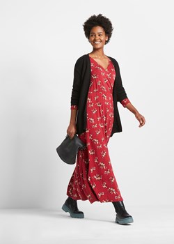 Długa sukienka ze zrównoważonej wiskozy z nadrukiem, długi rękaw ze sklepu bonprix w kategorii Sukienki - zdjęcie 169920237