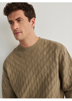 Reserved - Strukturalny sweter - oliwkowy ze sklepu Reserved w kategorii Swetry męskie - zdjęcie 169935616