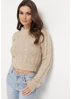 Beżowy Sweter Aahtela ze sklepu Born2be Odzież w kategorii Swetry damskie - zdjęcie 169936927