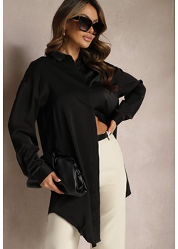 Czarna Gładka Koszula na Guziki Daphrae ze sklepu Renee odzież w kategorii Koszule damskie - zdjęcie 169937116