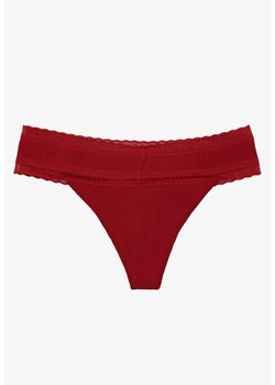 Czerwone Majtki Stringi z Elastycznej Bawełny Thilxa ze sklepu Renee odzież w kategorii Majtki damskie - zdjęcie 169937416