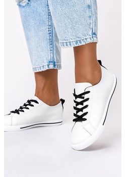 Białe trampki damskie buty sportowe sznurowane Casu 6398 ze sklepu Casu.pl w kategorii Trampki damskie - zdjęcie 169946625