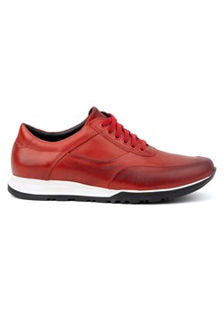 Buty męskie skórzane sportowe casual 902KNT czerwone ze sklepu butyolivier w kategorii Półbuty męskie - zdjęcie 169949948