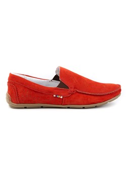Buty męskie mokasyny skórzane 890 czerwone ze sklepu butyolivier w kategorii Mokasyny męskie - zdjęcie 169951016