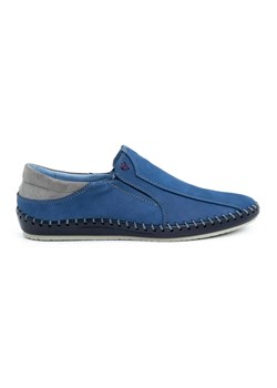 Buty męskie mokasyny skórzane 936MA niebieskie ze sklepu butyolivier w kategorii Mokasyny męskie - zdjęcie 169952257