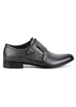 Skórzane buty wizytowe Monki 287LU szare ze sklepu butyolivier w kategorii Buty eleganckie męskie - zdjęcie 169953109