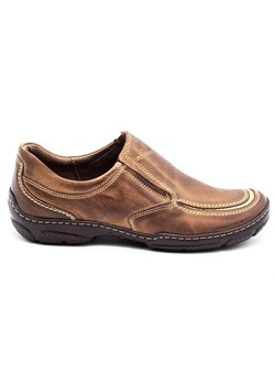 Buty wsuwane męskie skórzane 213 brązowe ze sklepu butyolivier w kategorii Mokasyny męskie - zdjęcie 169953718