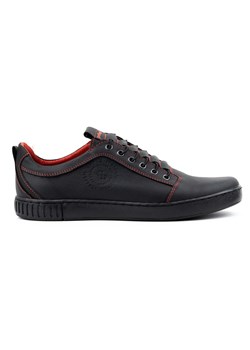 Buty męskie skórzane casual 2121/2 czarne z czerwonym ze sklepu butyolivier w kategorii Półbuty męskie - zdjęcie 169953925