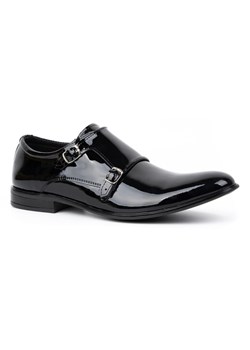 Skórzane buty wizytowe Monki lakierki 287LU czarny lakier ze sklepu butyolivier w kategorii Buty eleganckie męskie - zdjęcie 169954737