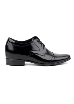 Buty męskie podwyższające skórzane eleganckie wizytowe P12 czarne ze sklepu butyolivier w kategorii Buty eleganckie męskie - zdjęcie 169957436