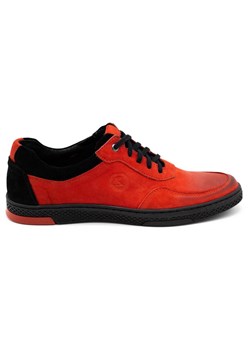 Buty męskie skórzane casual 918K czerwone ze sklepu butyolivier w kategorii Półbuty męskie - zdjęcie 169958248
