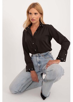 Czarna damska koszula bawełniana z ozdobnymi guzikami ze sklepu 5.10.15 w kategorii Koszule damskie - zdjęcie 169960466