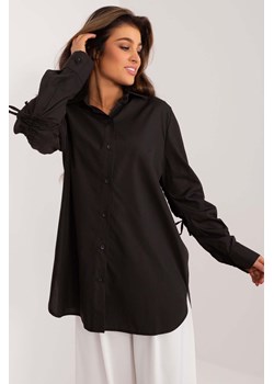Czarna długa koszula damska oversize z kołnierzem ze sklepu 5.10.15 w kategorii Koszule damskie - zdjęcie 169960499