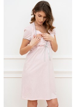 Ciążowa koszula nocna do karmienia 100% bawełna Felicita, Kolor łososiowy-wzór, Rozmiar S, Italian Fashion ze sklepu Intymna w kategorii Bielizna ciążowa - zdjęcie 169963686
