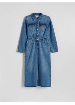 Reserved - Jeansowa sukienka midi - niebieski ze sklepu Reserved w kategorii Sukienki - zdjęcie 169966116