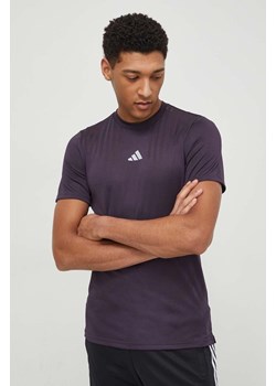 adidas Performance t-shirt treningowy HIIT kolor fioletowy gładki ze sklepu ANSWEAR.com w kategorii T-shirty męskie - zdjęcie 169967479