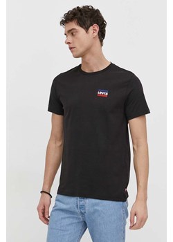 Levi&apos;s t-shirt bawełniany 2-pack męski kolor czarny z nadrukiem ze sklepu ANSWEAR.com w kategorii T-shirty męskie - zdjęcie 169967517