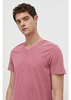 Superdry t-shirt bawełniany męski kolor różowy gładki ze sklepu ANSWEAR.com w kategorii T-shirty męskie - zdjęcie 169967649
