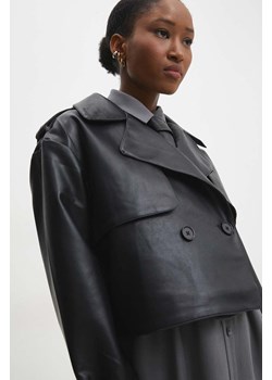 Answear Lab kurtka damska kolor czarny przejściowa oversize ze sklepu ANSWEAR.com w kategorii Płaszcze damskie - zdjęcie 169967746