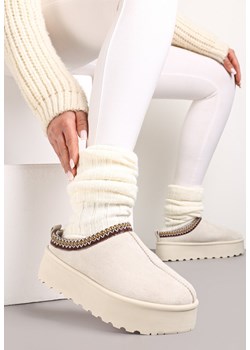Beżowe Krótkie Śniegowce na Platformie Allegea ze sklepu born2be.pl w kategorii Śniegowce damskie - zdjęcie 169971457