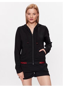 Hugo Bluza Logo 50490599 Czarny Regular Fit ze sklepu MODIVO w kategorii Bluzy damskie - zdjęcie 169973656