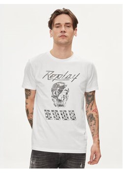 Replay T-Shirt M6761.000.23608P Écru Regular Fit ze sklepu MODIVO w kategorii T-shirty męskie - zdjęcie 169973999